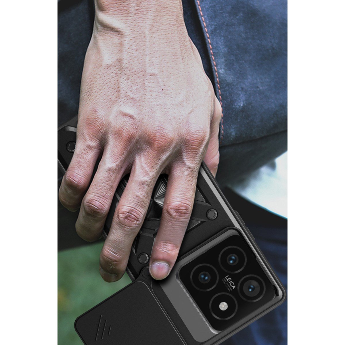 Mi 14T Pro Kılıf Pars Lens Yüzüklü Silikon - Siyah