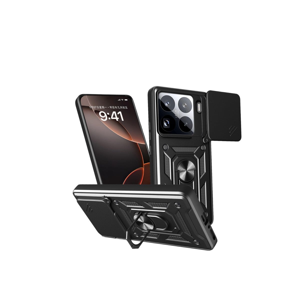 Mi 15 Pro Kılıf Pars Lens Yüzüklü Silikon - Siyah