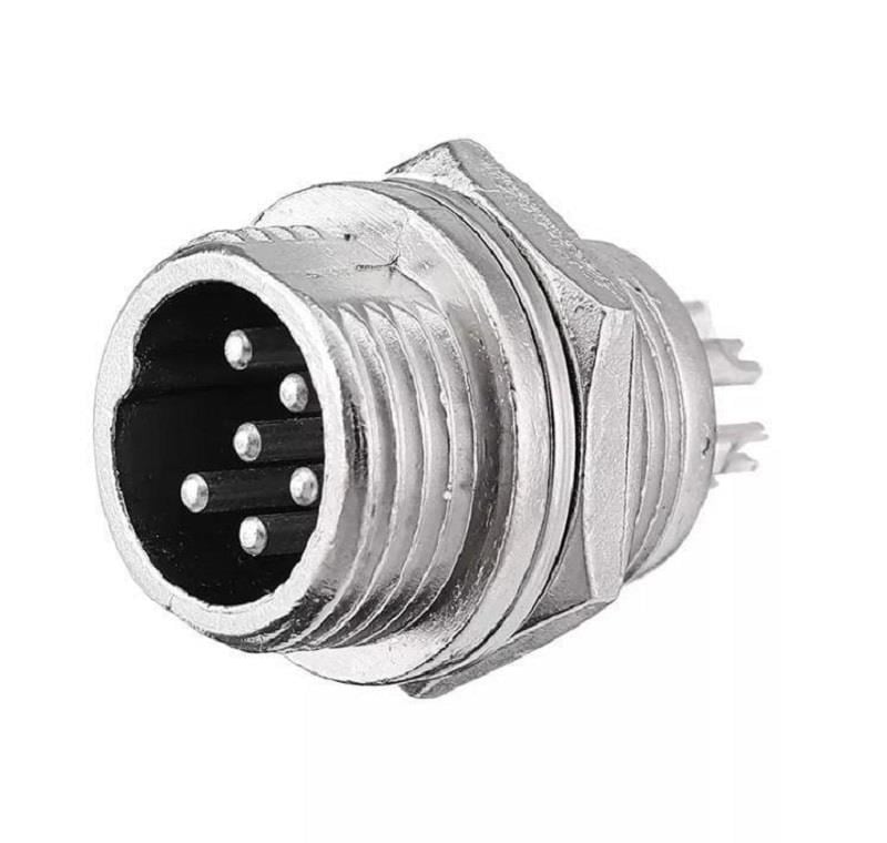 Mike Konnektör 12mm 6 Pin - Erkek