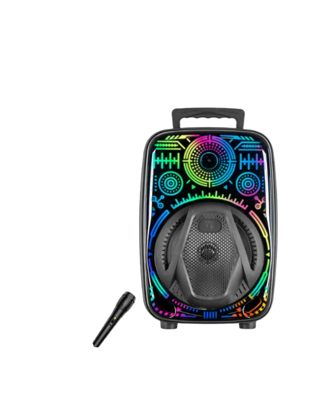 Mikrofonlu Bluetooth Hoparlör 8 İnç RGB Işıklı Taşınabilir Ses Sistemi