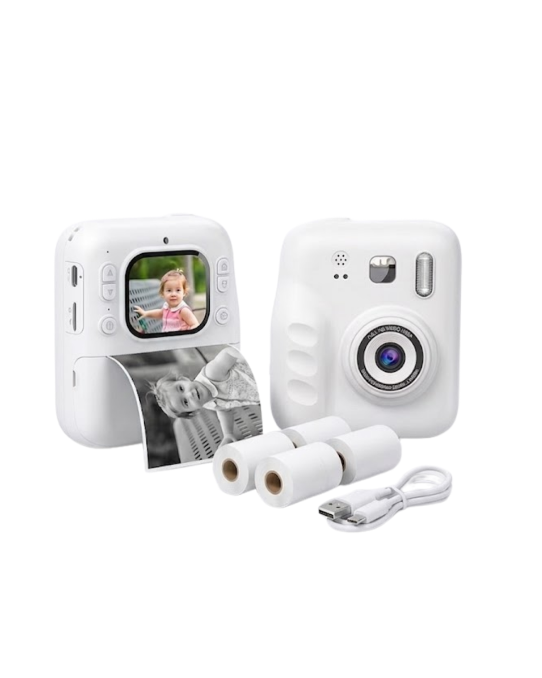 Mini Çocuk Fotoğraf Makinesi Baskı Özellikli Video Çekim 4 Kağıt Rulo Hediyeli