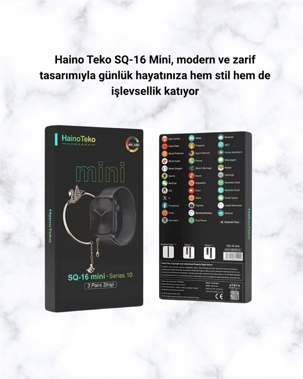 Mini Series 10 Akıllı Saat | 3 Kordon + Bileklik Hediyeli, Tüm Telefonlarla Uyumlu
