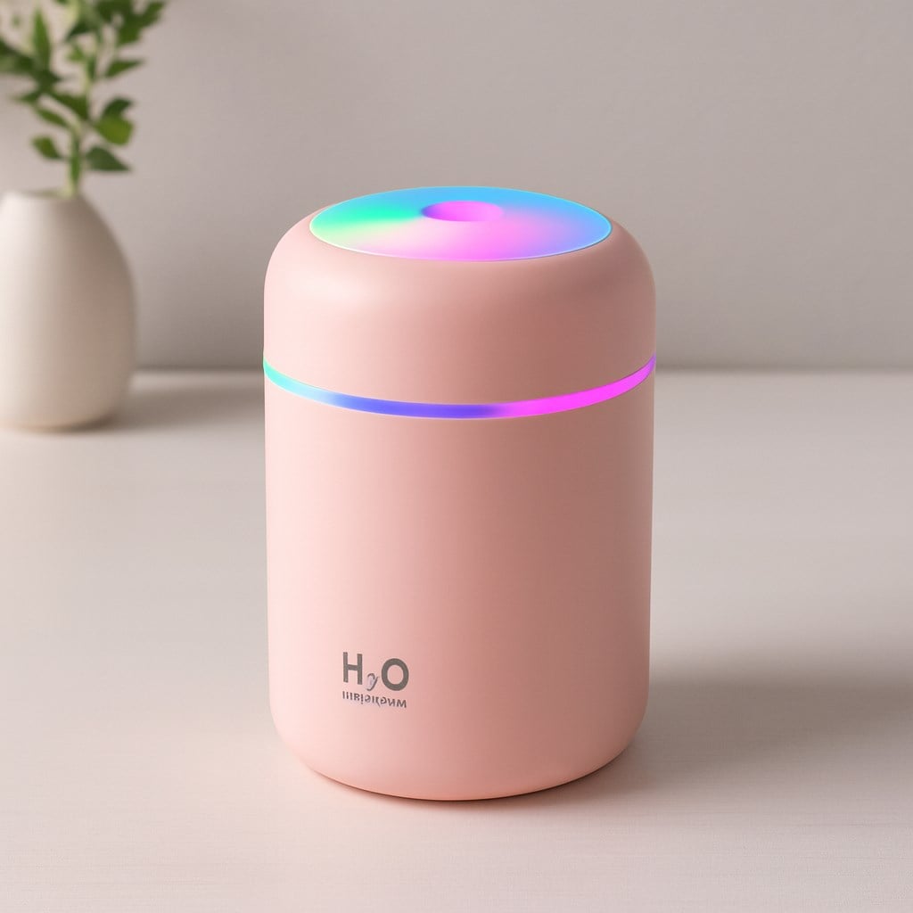 Mini USB Hava Nemlendirici 300ml - Işıklı Taşınabilir Aroma Difüzör