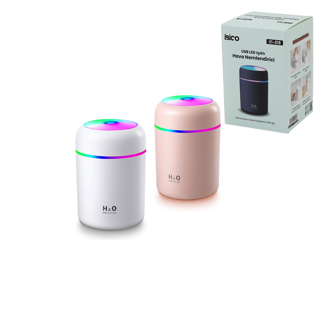 Mini USB Hava Nemlendirici 300ml - Işıklı Taşınabilir Aroma Difüzör