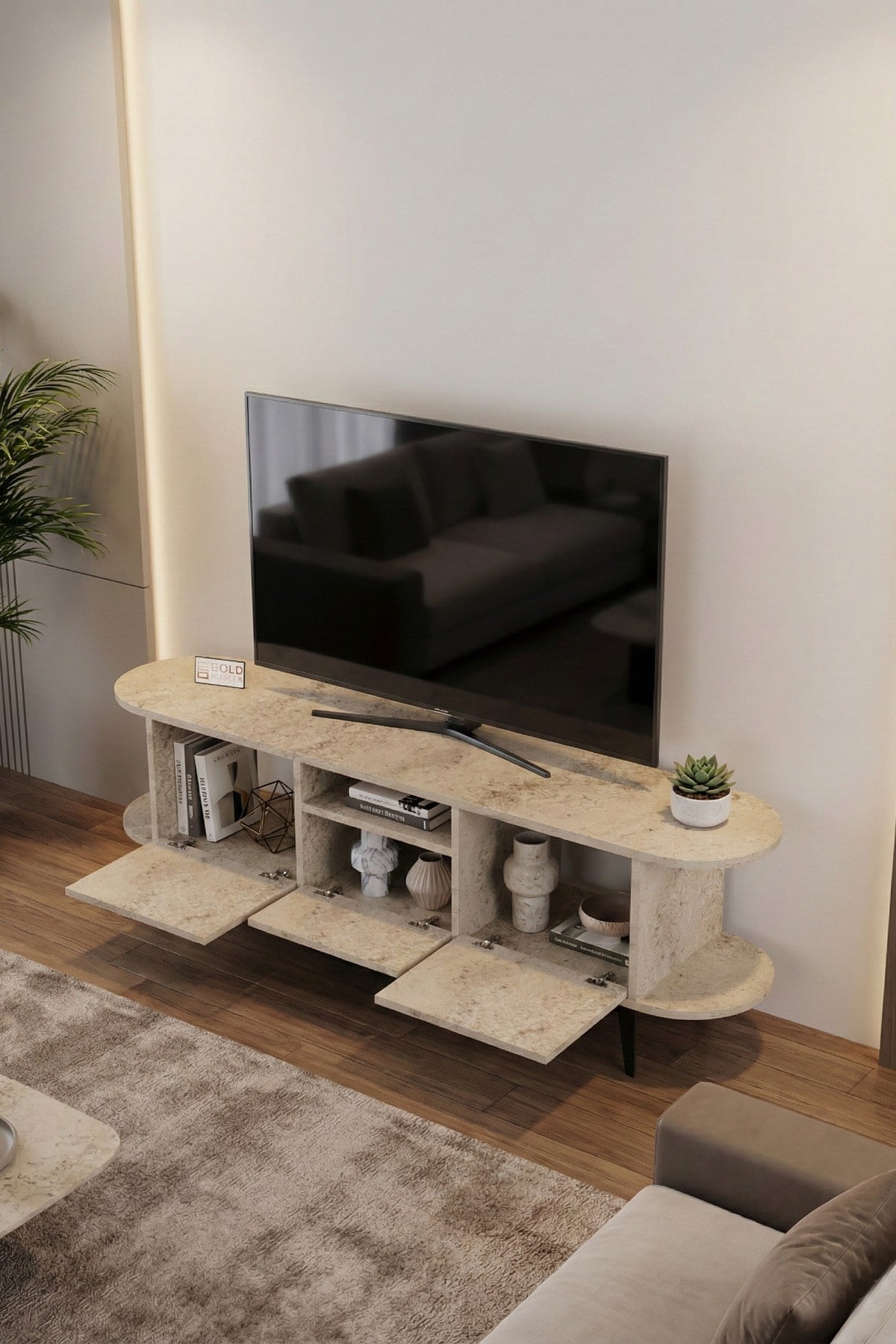 Mira TV Sehpası Suntalam Ekru 160x35 cm