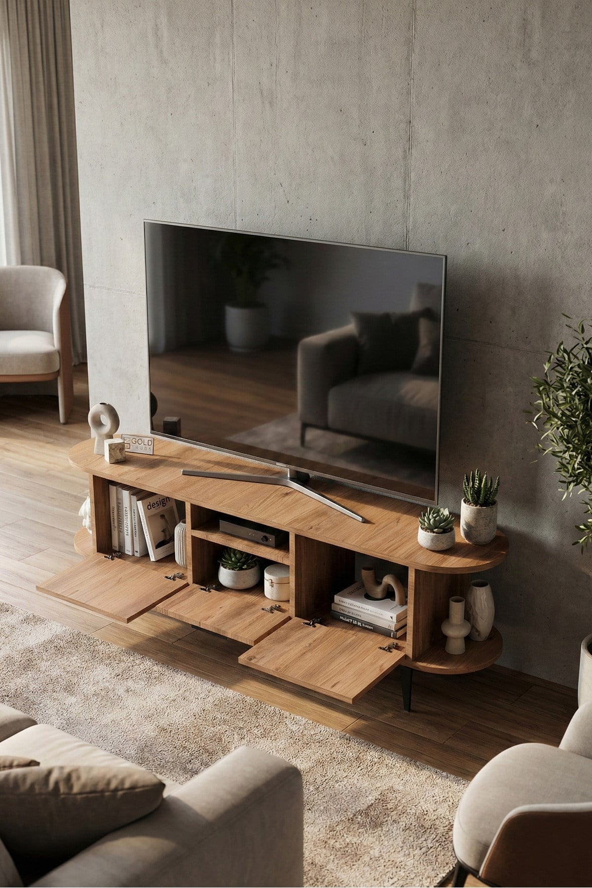 Mira TV Sehpası Suntalam Siyah 160x35 cm