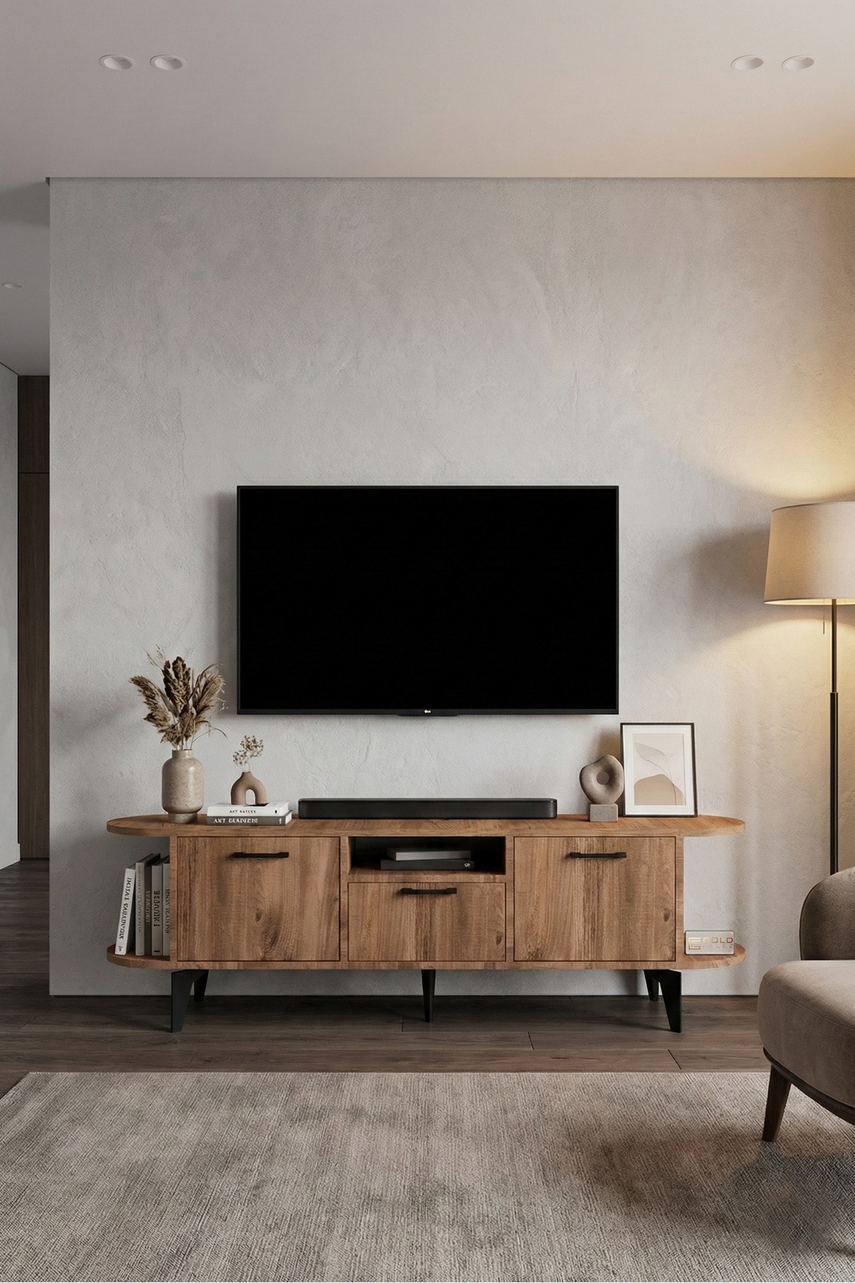 Mira TV Sehpası Suntalam Siyah 160x35 cm