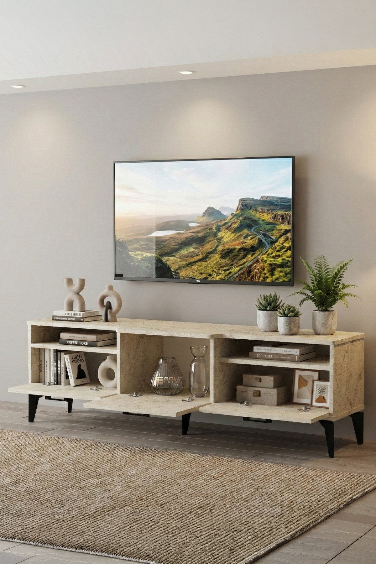 Mistral TV Sehpası Suntalam Ekru 160x40 cm