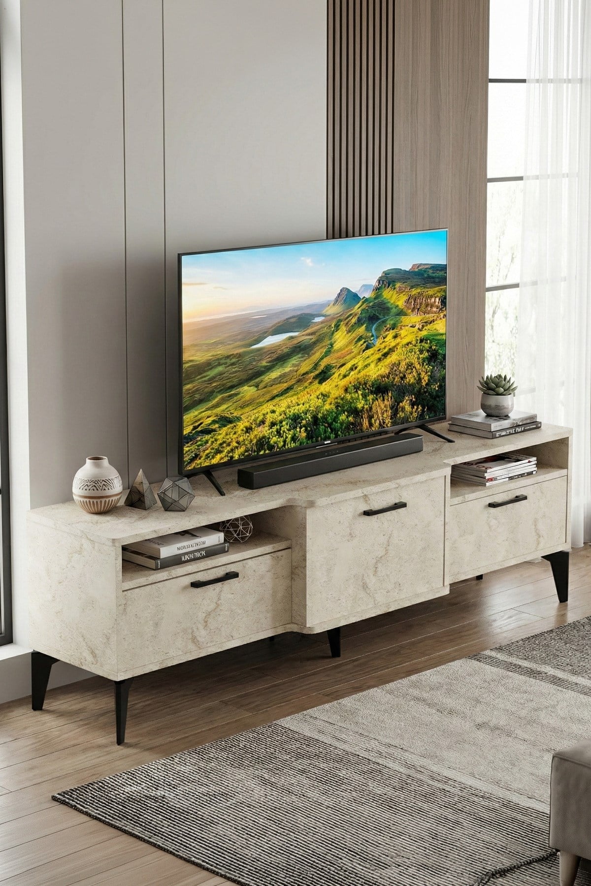 Mistral TV Sehpası Suntalam Ekru 160x40 cm