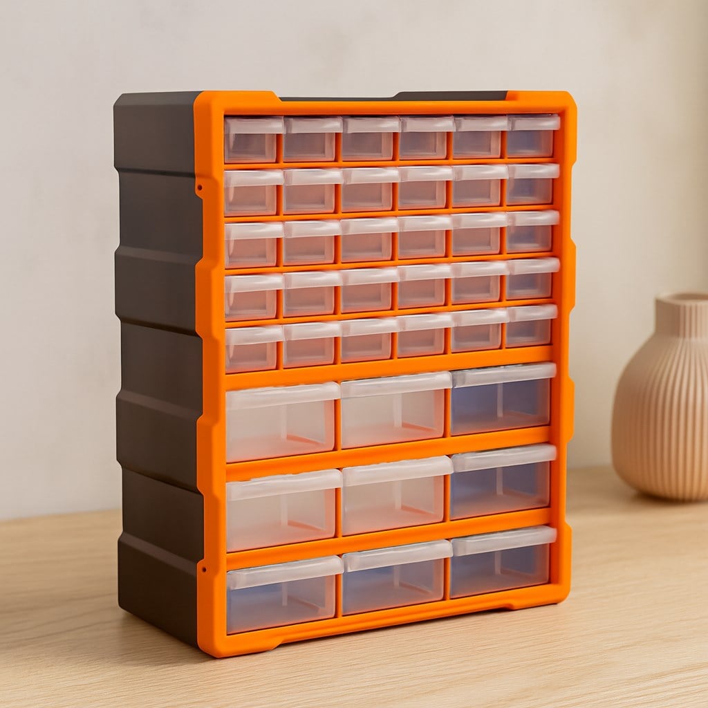 Monoblok Çekmece Seti 38.1x15.7x47.5 cm 4lü Plastik Saklama