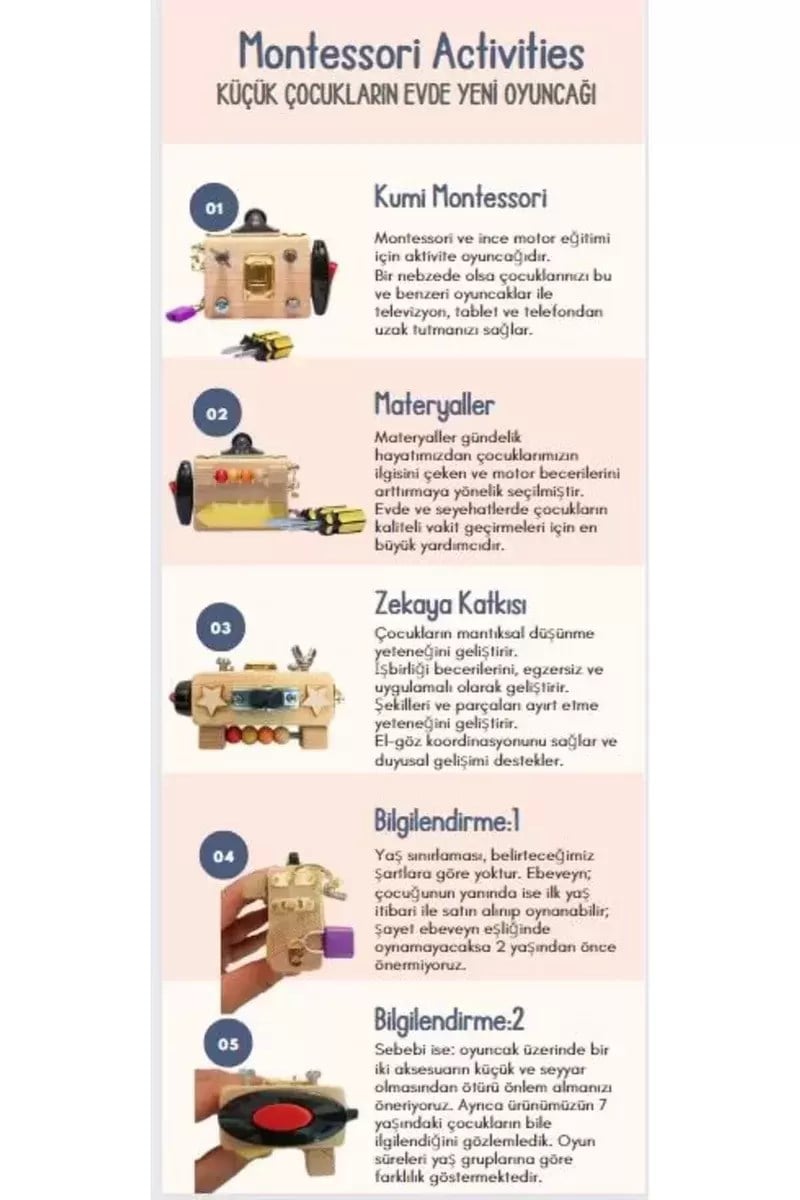 Montessori Eğitici Ince Motor Zeka Geliştirici ve Bebek Yüzlü Diş Albümü Ahşap
