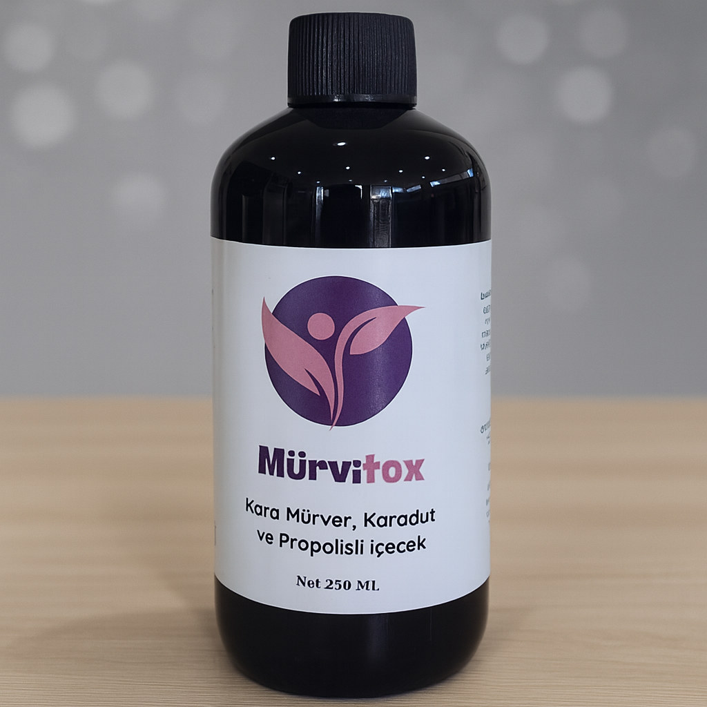 Mürvitox Kara Mürver Karadut ve Propolis İçeren Bitkisel Şurup 250 ml Takviye Edici Gıda