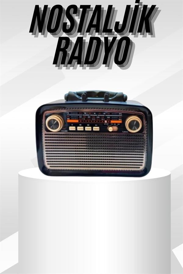 Müzik Kutusu Bluetooth Bağlantılı El Fenerli Nostaljik Tasarım Radyo