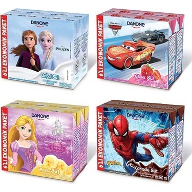 Muzlu UHT Süt 180 ml x 6 Adet Eğlenceli Karakter Seçimi
