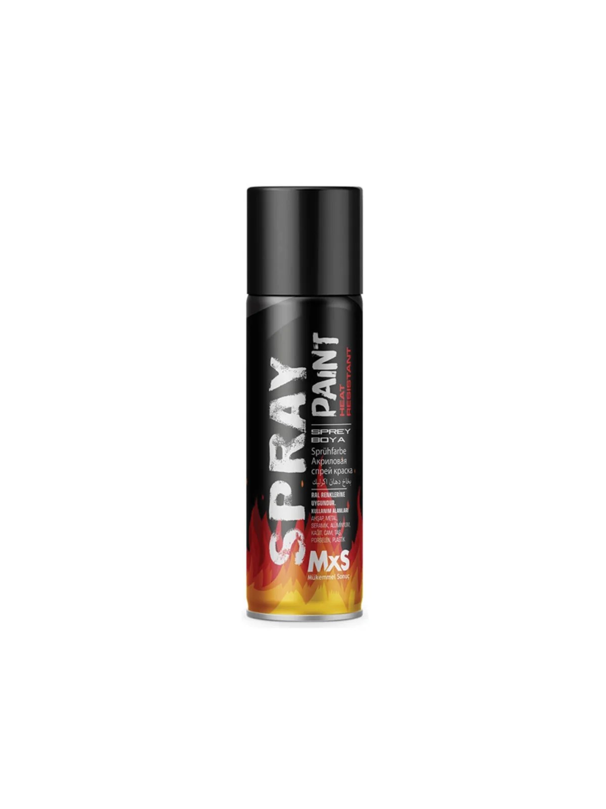MXS Isıya Dayanıklı Sprey Boya Siyah Renk  400ml