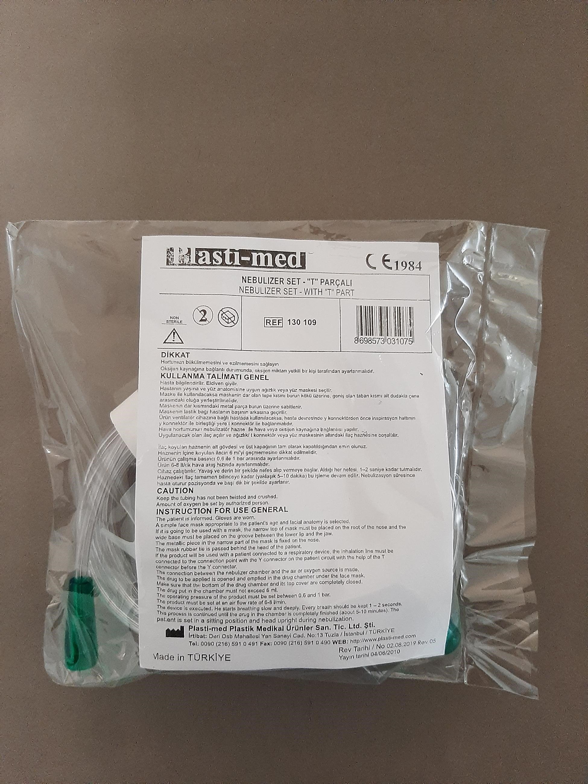 Nebulizatör Set - T Parçalı