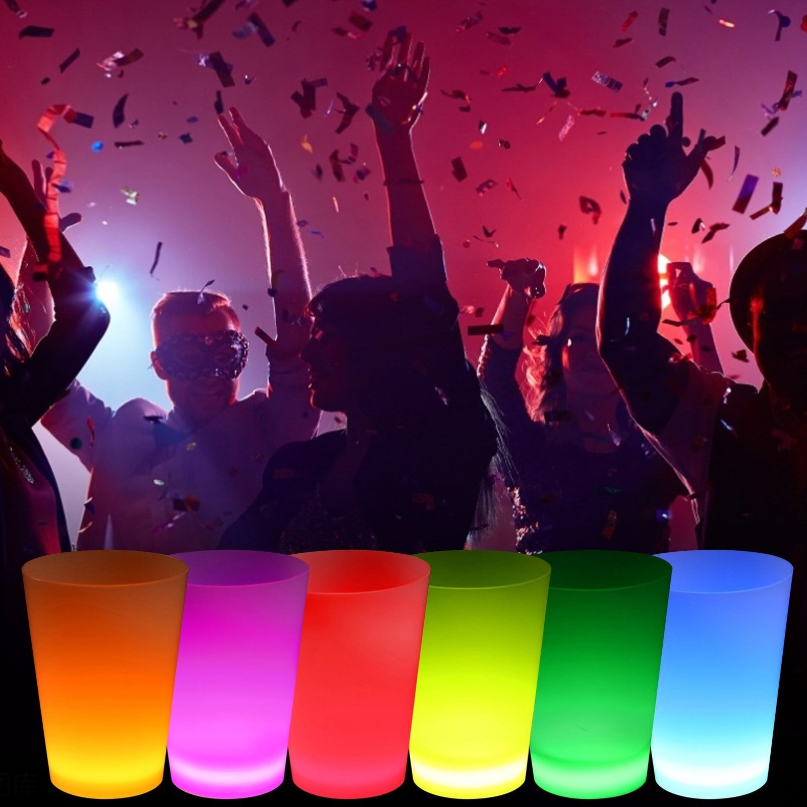 Neon Parti Glow Bardak 1.5 oz Karışık Renk 1 Adet Tekli