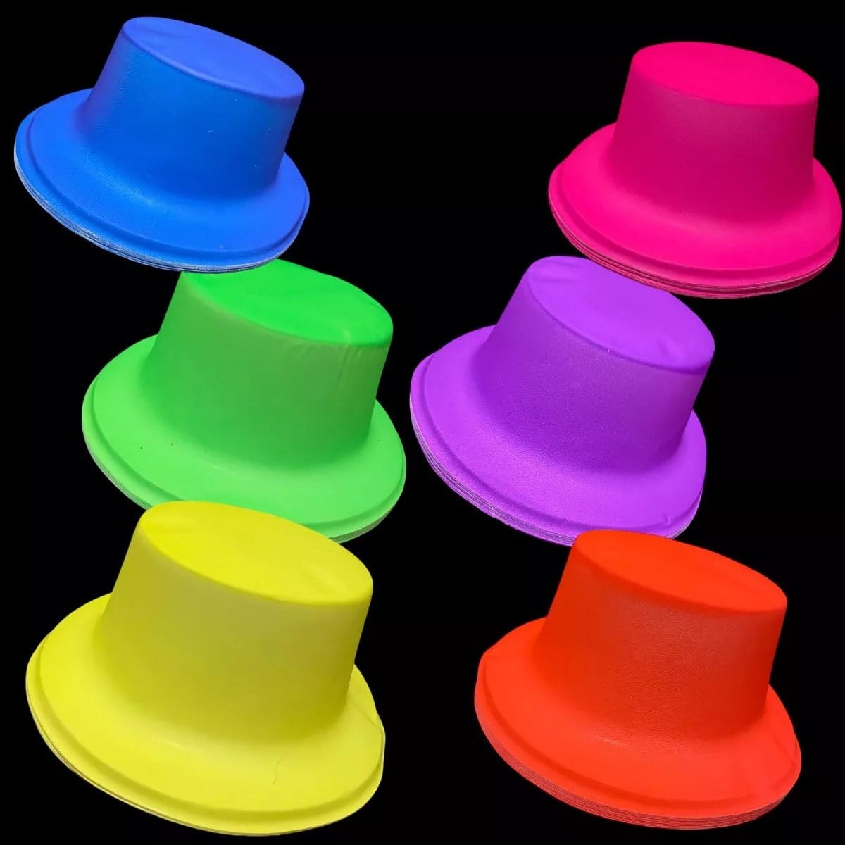 Neon Partisi Sarı Renk Plastik Fötr Şapka