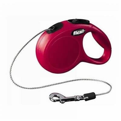 New Classic Otomatik İp Köpek Gezdirme Tasması Medium 8 Mt Kırmızı