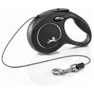 New Classic Otomatik İp Köpek Gezdirme Tasması XSmall 3 Mt Siyah