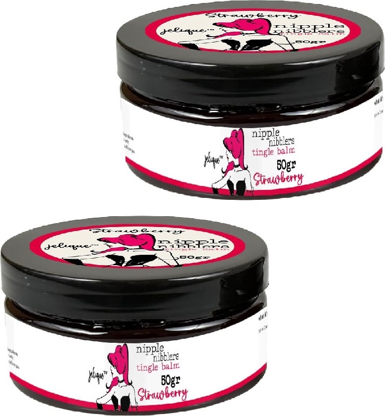 Nipple Nibblers Tingle Strawberry 2 Adet Memeucu Uyarıcılı Balsam Çilek Aromalı 50ML - Çilekli Göğüskremi