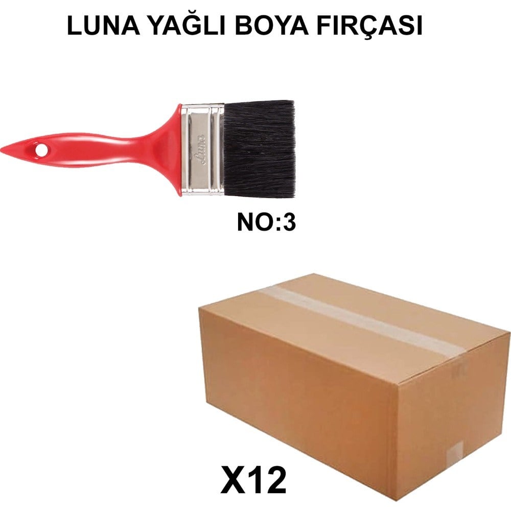 No 3 Luna Yağlı Boya Fırçası, 12 Adet