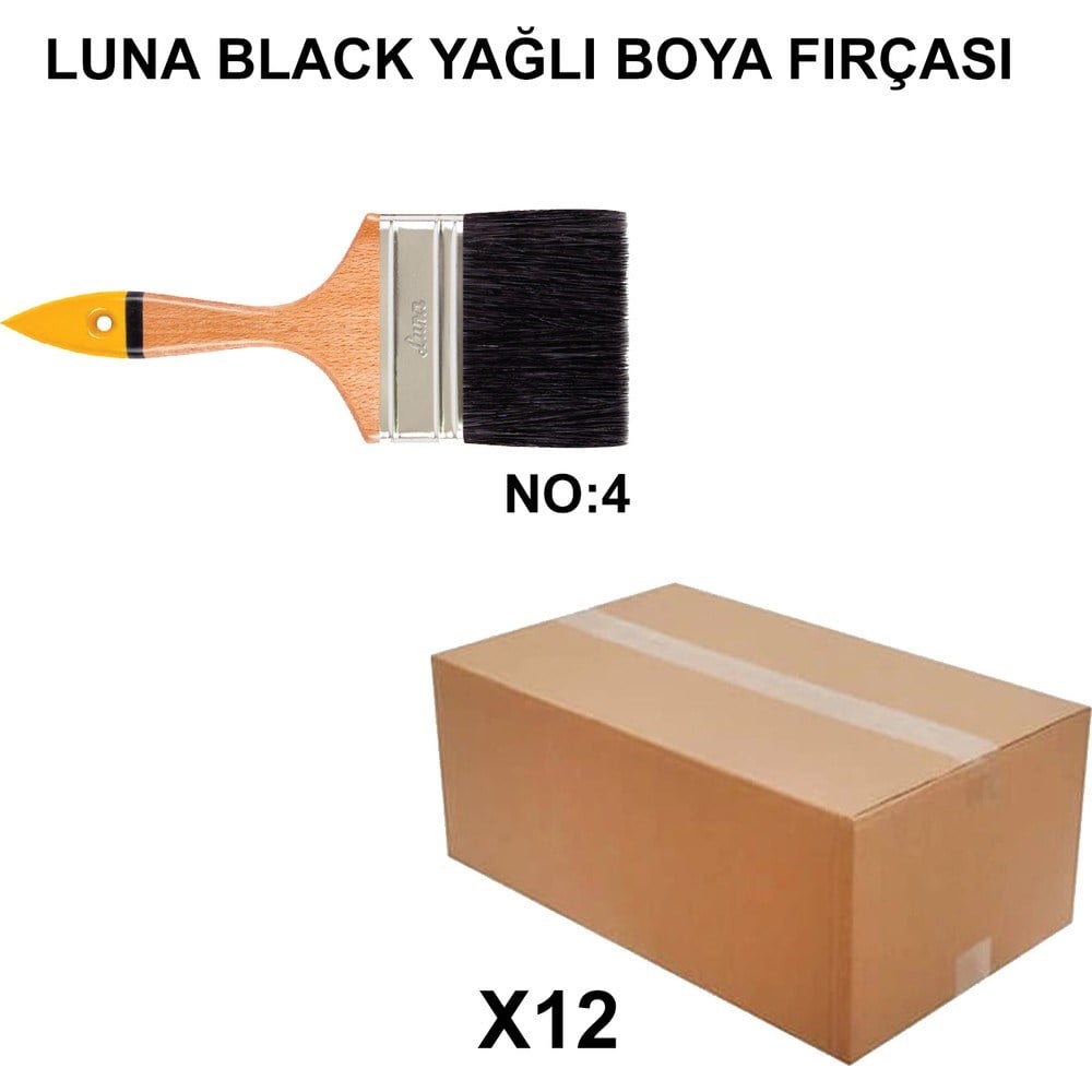 No 4 Yağlı Boya Fırçası, 12 Adet Toptan Set