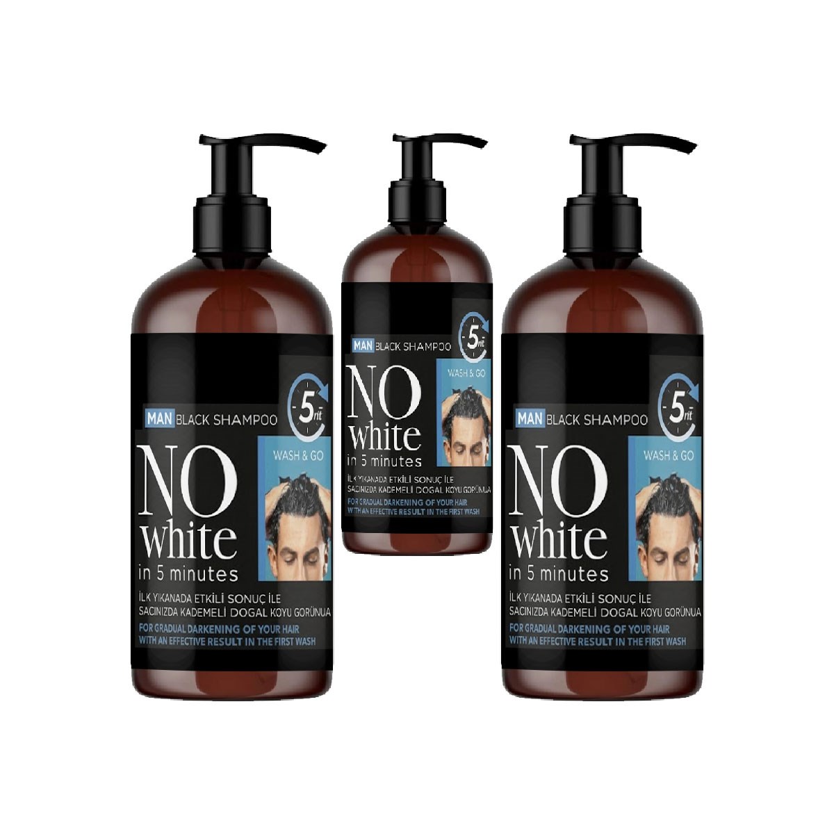 NoWhite Erkek Saç Şampuanı 250 ml 3 Adet