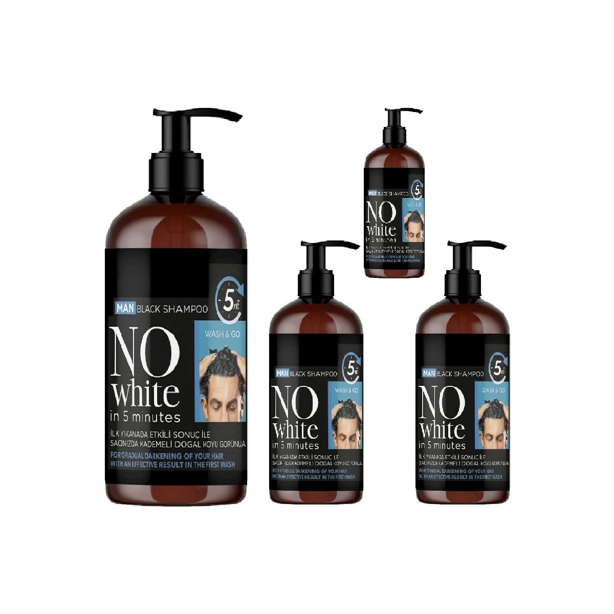 NoWhite Erkek Saç Şampuanı 250 ml 4 Adet