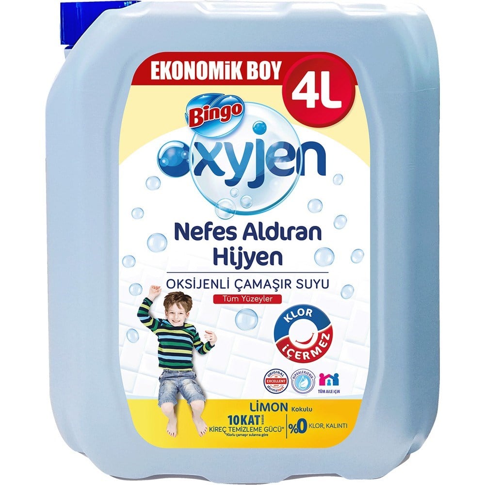Oksijenli Limon Kokulu Çamaşır Suyu 4 L