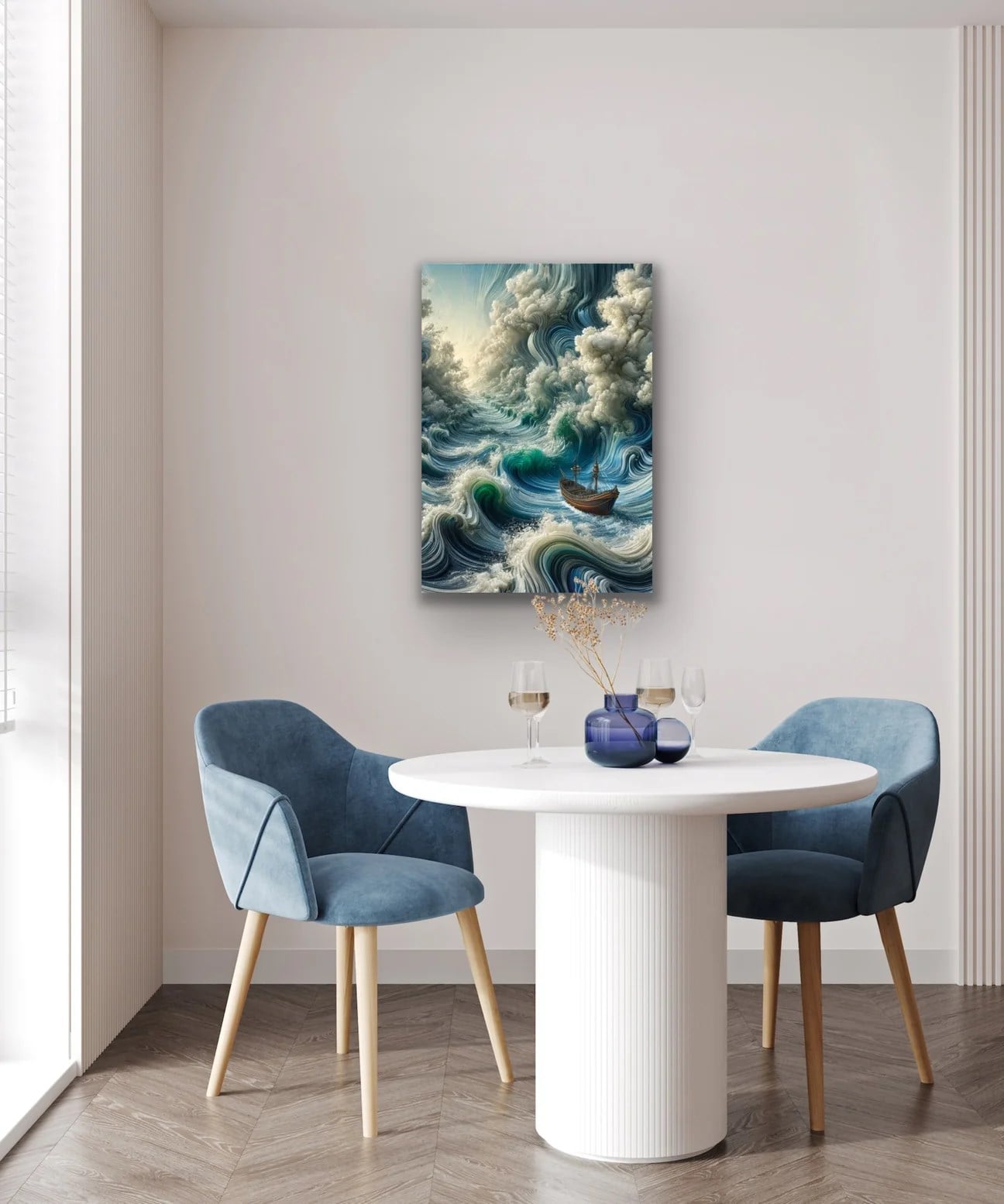Okyanustaki Yalnız Gemi Kanvas Tablo 70x100cm