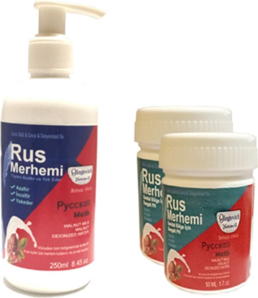 Olegovich Medicine Rus Merhemi Tüy Dökücü Azaltıcı Krem Merhem 250 ml 1 Ad + Rus Merhemi Genital Bö