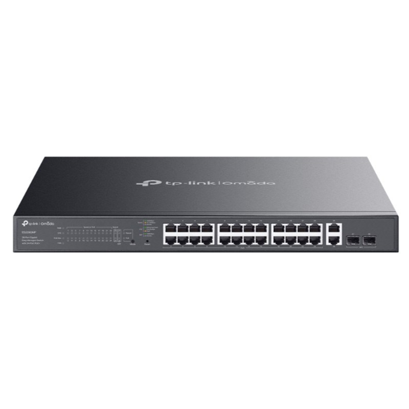 OMADA ES228GMP 24 PORT GIGABIT+ 2XGB SFP+2XGB RJ45 UPLINK CLOUD L2 YÖNETİLEBİLİR 384W POE RACKMOUNT SWITCH