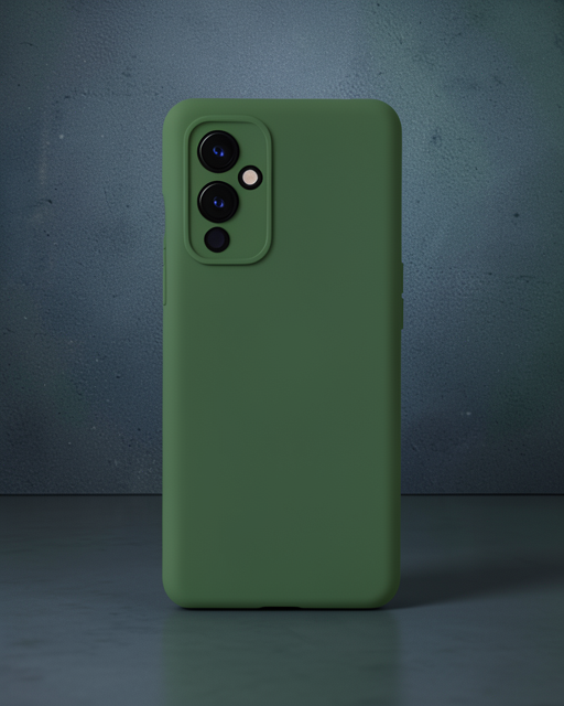 One Plus 9 Kılıf Nano İçi Kadife Silikon - Koyu Yeşil