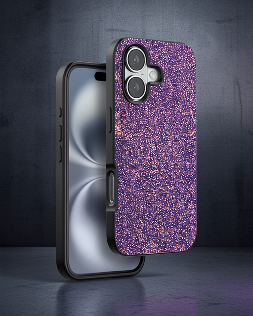 Onegif Apple İphone 16 Plus Bright Simli Kapak - Derin Mor