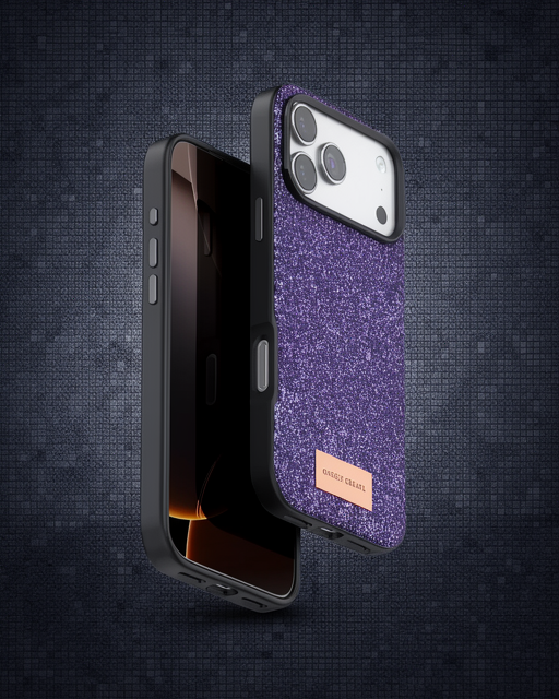 Onegif Apple İphone 17 Pro Max Bright Simli Kapak - Derin Mor