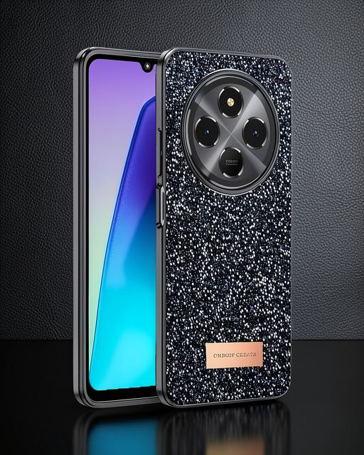 Onegif Xiaomi Redmi 14c Bright Simli Kapak - Siyah