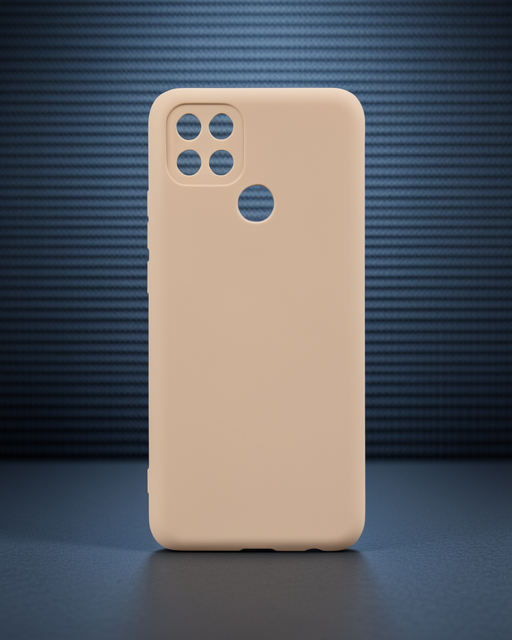 Oppo A15 Kılıf Nano İçi Kadife Silikon - Pudra