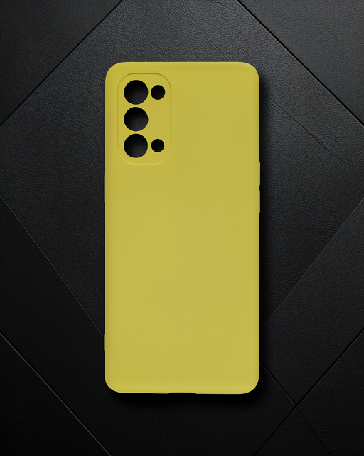 Oppo Reno 5 Kılıf Nano İçi Kadife Silikon - Sarı