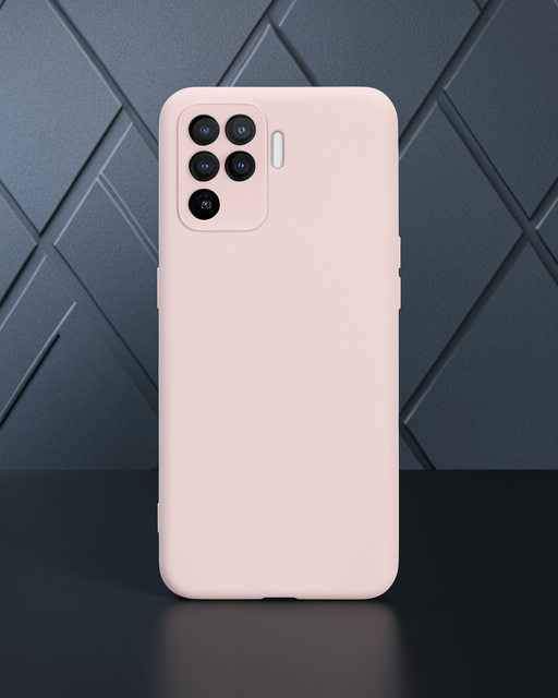 Oppo Reno 5 Lite Kılıf Nano İçi Kadife Silikon - Pudra