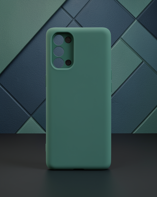 Oppo Reno 5 Pro Kılıf Nano İçi Kadife Silikon - Koyu Yeşil