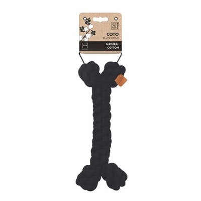 Örgü Kemik Köpek Oyuncağı Siyah 30 Cm