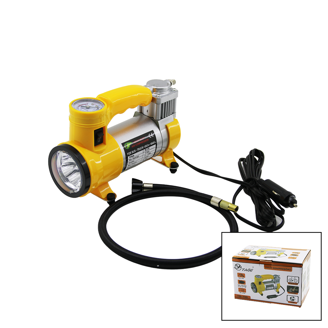 Oto Hava Kompresörü 12V 150PSI LED Fenerli