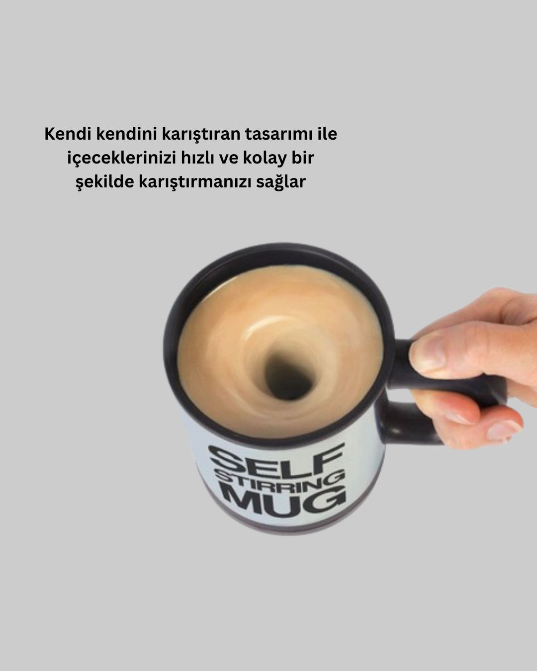 Otomatik Karıştıran Akıllı Kupa – Paslanmaz Çelik, Isı Korumalı