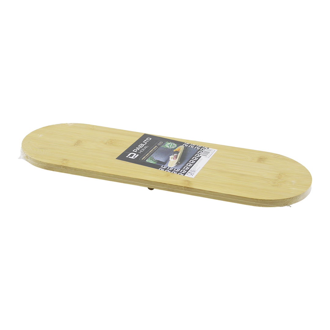 Oval Bambu Ahşap Sunum Tepsisi 15x44x1.5 cm (1 cm Ayaklı)