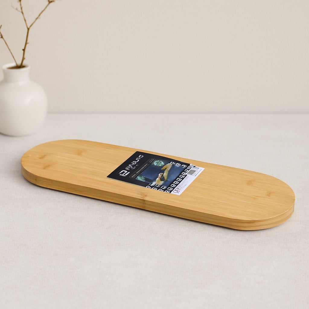Oval Bambu Ahşap Sunum Tepsisi 15x44x1.5 cm (1 cm Ayaklı)