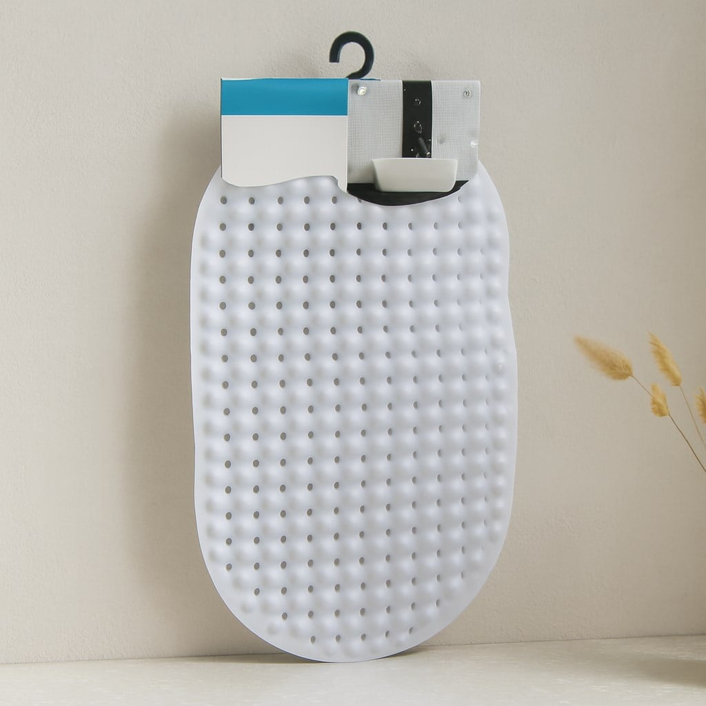 Oval Kaydırmaz Banyo Paspası 63 Vantuzlu Plastik 34x65 cm