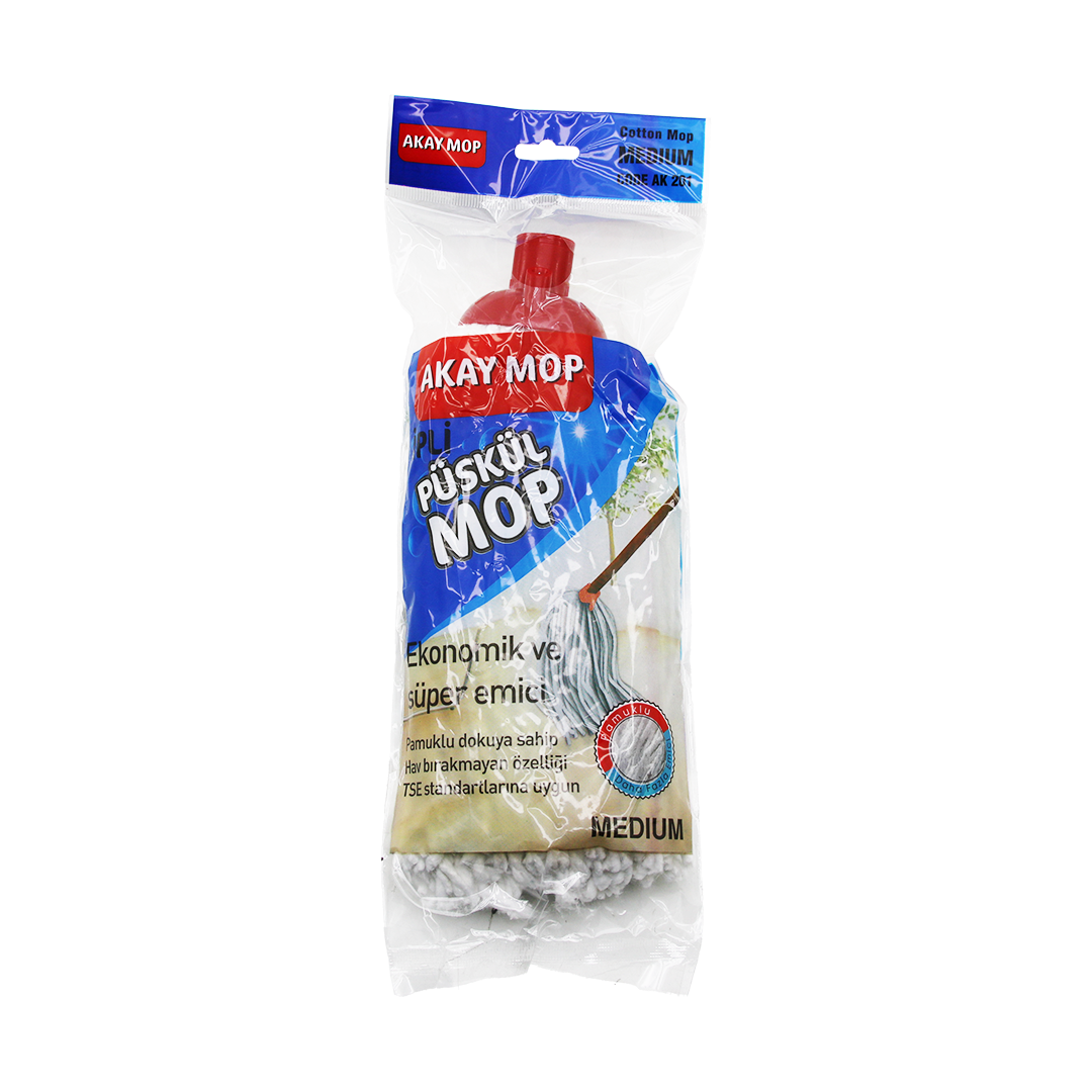Pamuklu Püsküllü Küçük Mop (Klasik Sap Uyumlu)