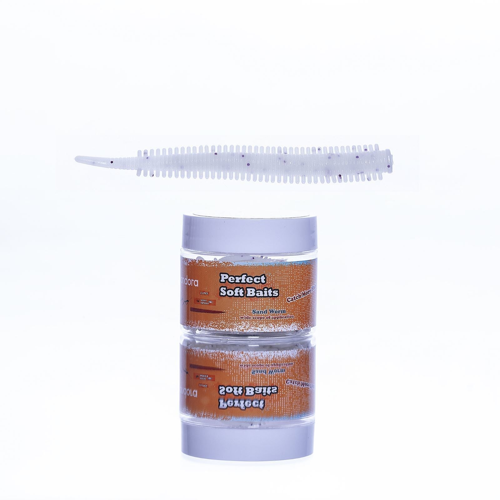 Pandora Karides Kokulu Perfect Soft Baits Sand Worm 7cm Kavanozlu Ambalaj - PEARL WHITE