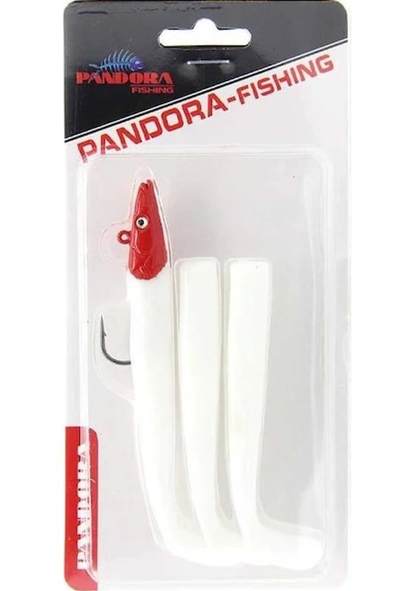 Pandora Sandel 100mm 14gr Silikon Sahte Balık Yem - RED/WHITE